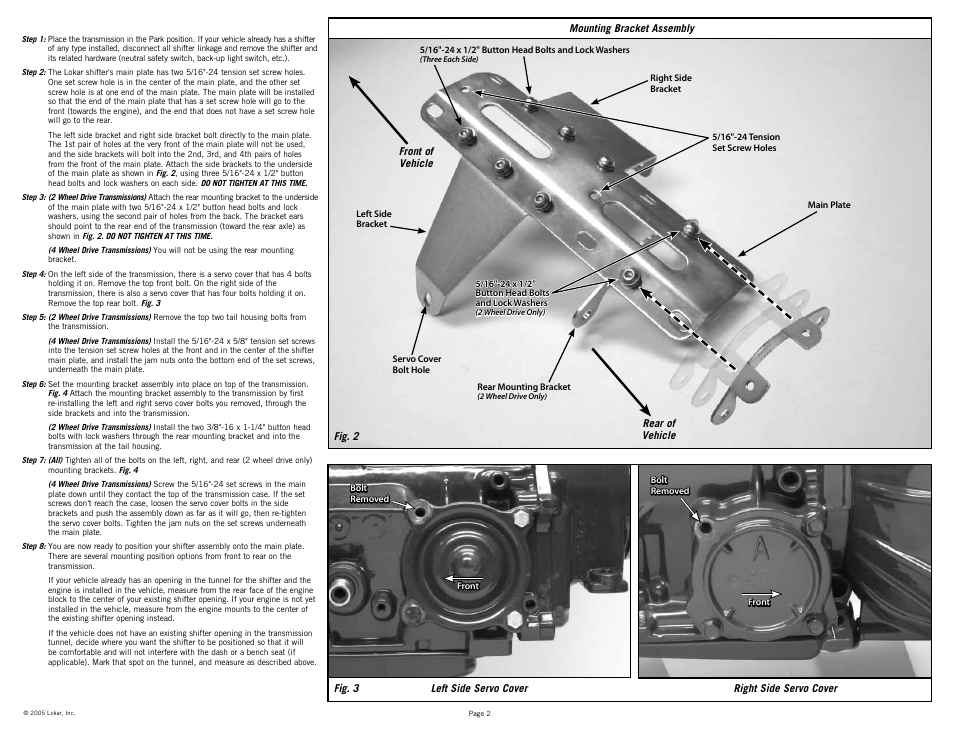 Lokar Automatic Trans Mount Shifter Ford C4 User Manual | Page 2 / 6