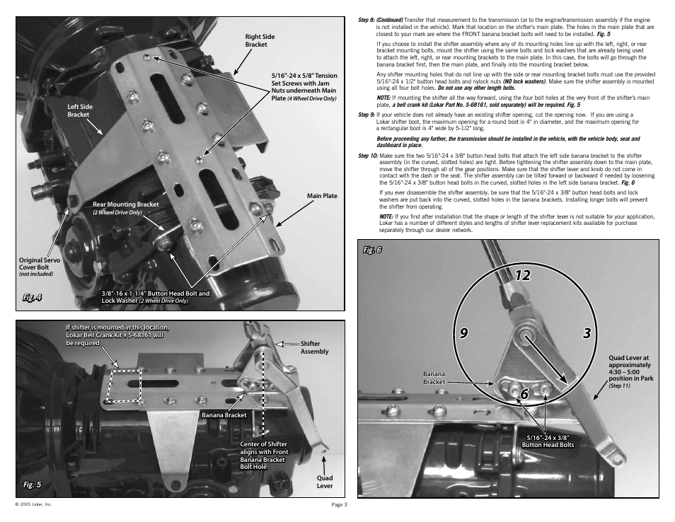 Lokar Automatic Trans Mount Shifter Ford C4 User Manual | Page 3 / 6