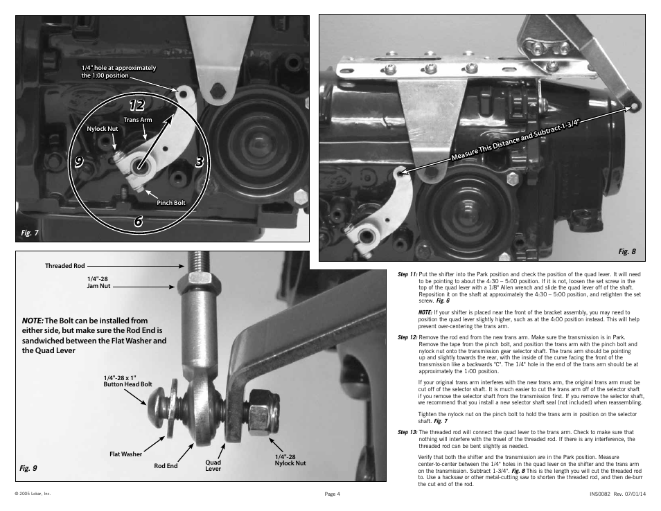 Lokar Automatic Trans Mount Shifter Ford C4 User Manual | Page 4 / 6