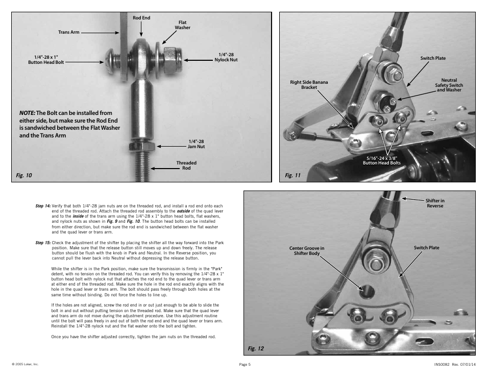 Lokar Automatic Trans Mount Shifter Ford C4 User Manual | Page 5 / 6