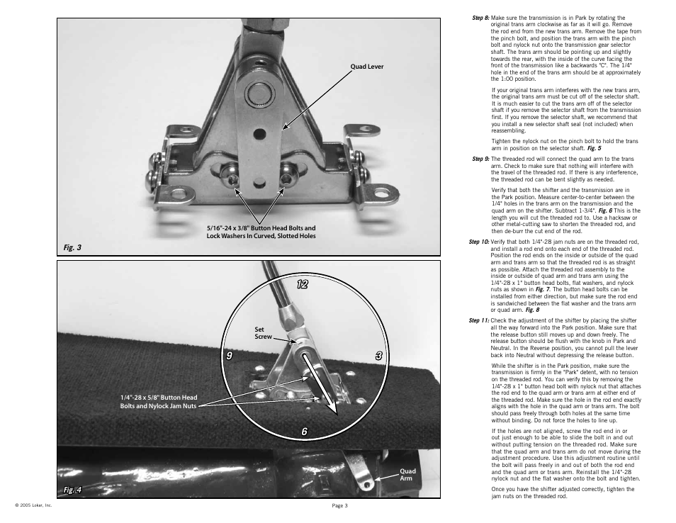 Lokar Automatic Transmission Shifter Ford C4 and C6 Floor User Manual | Page 3 / 6