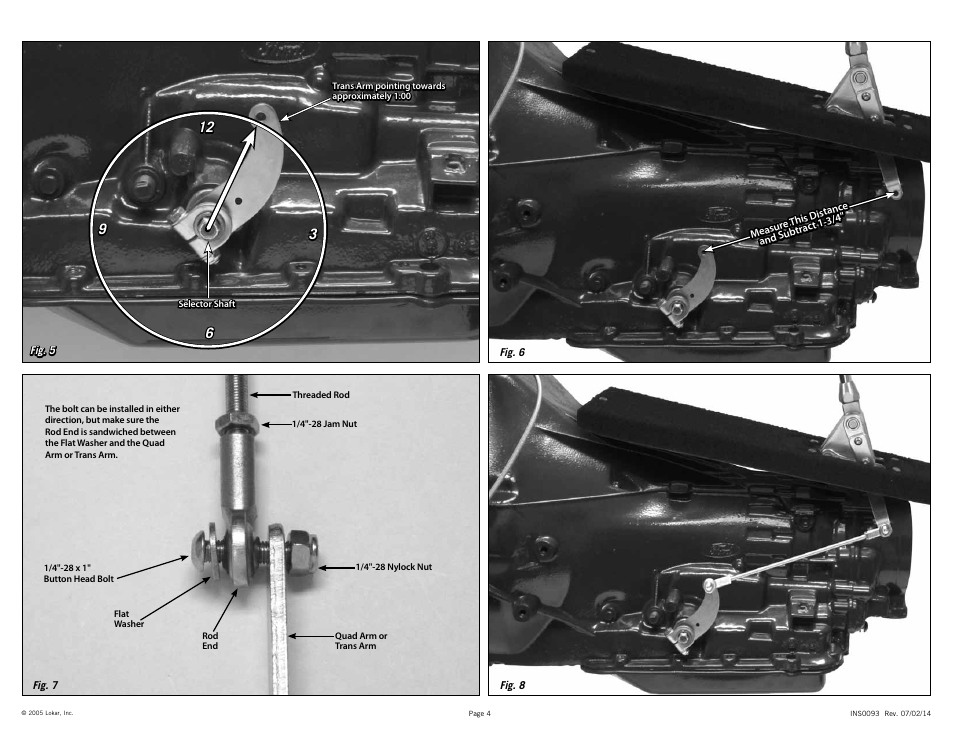 Lokar Automatic Transmission Shifter Ford C4 and C6 Floor User Manual | Page 4 / 6