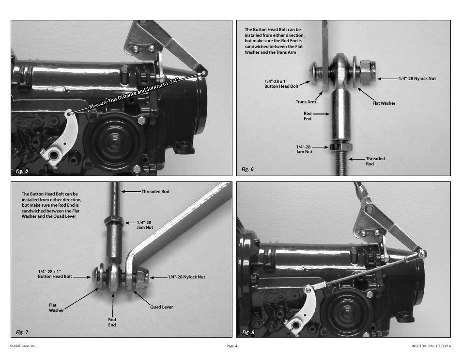 Lokar Automatic Transmission Shifter Ford C4/C6 Tailmount User Manual | Page 4 / 6