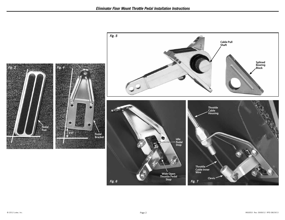 Lokar Eliminator Floor Mount Throttle Pedal User Manual | Page 2 / 2