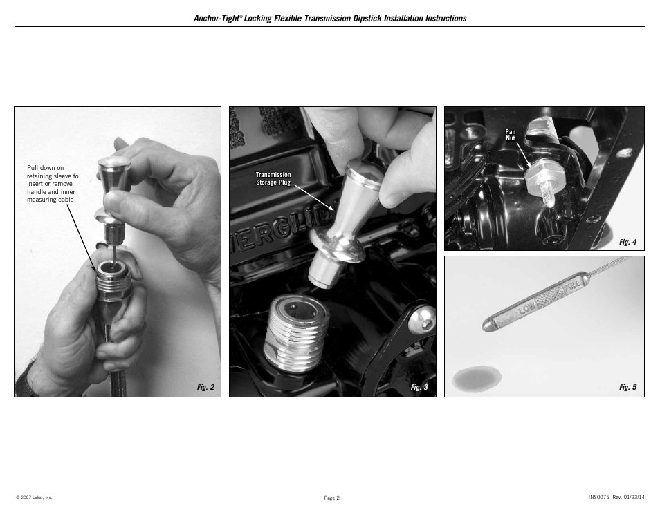 Lokar Anchor-Tight Locking Flexible Transmission Dipstick User Manual | Page 2 / 2