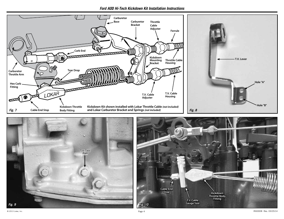 Lokar Ford AOD Hi-Tech Kickdown Kit User Manual | Page 4 / 4