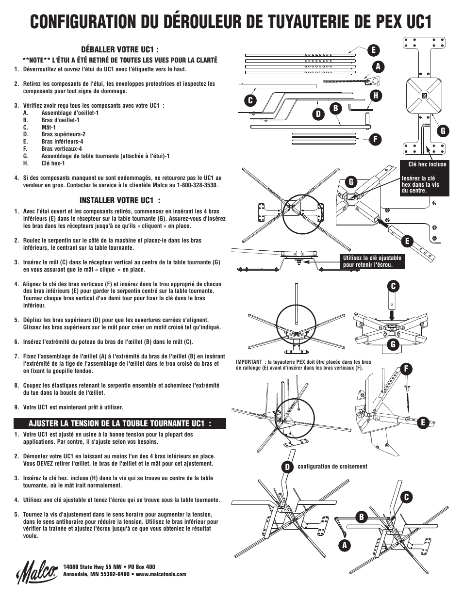 Malco UC1 Uncoiler: Pex Tubing User Manual | Page 2 / 5