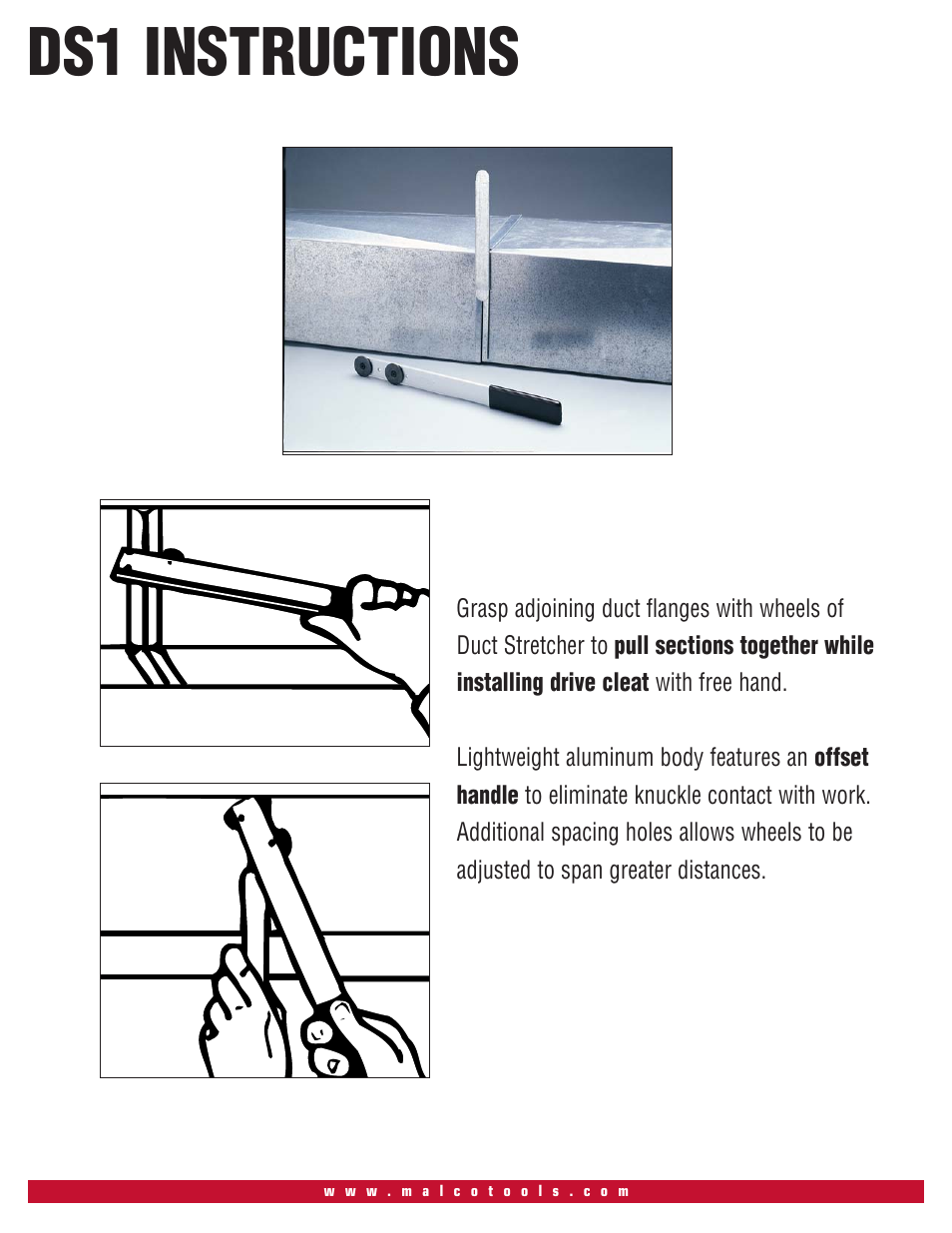 Malco DS1 Duct Stretchers User Manual | 1 page