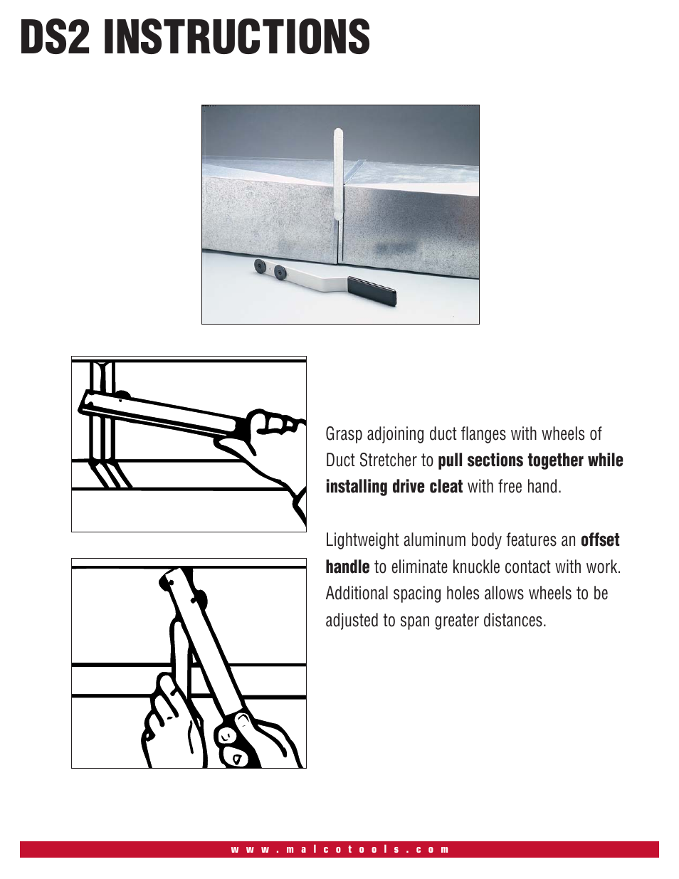 Malco DS2 Duct Stretchers User Manual | 1 page