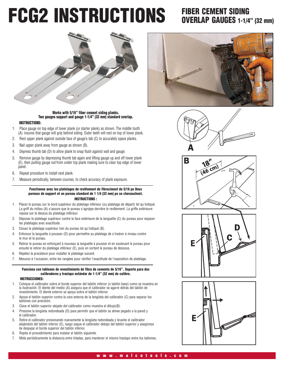 Malco FCG2 Gauges: Overlap User Manual | 1 page