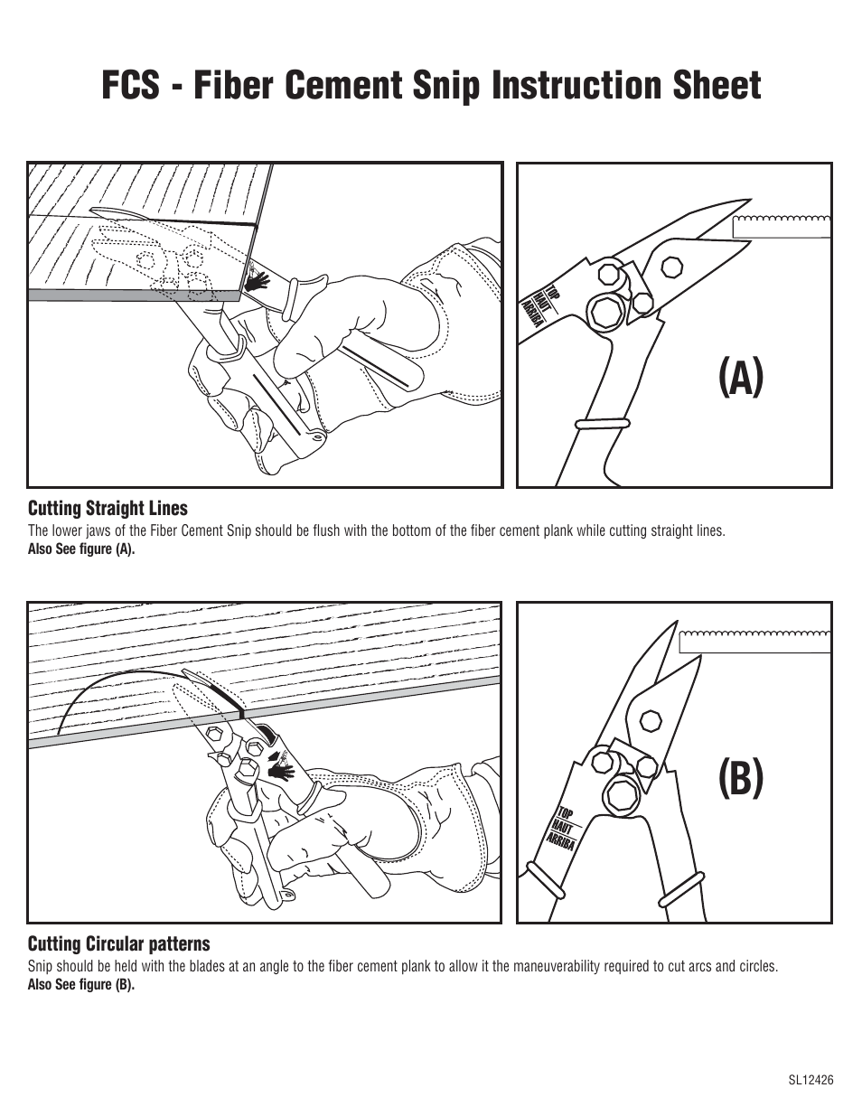 Malco FCSR Siding Snip - Redline User Manual | 1 page