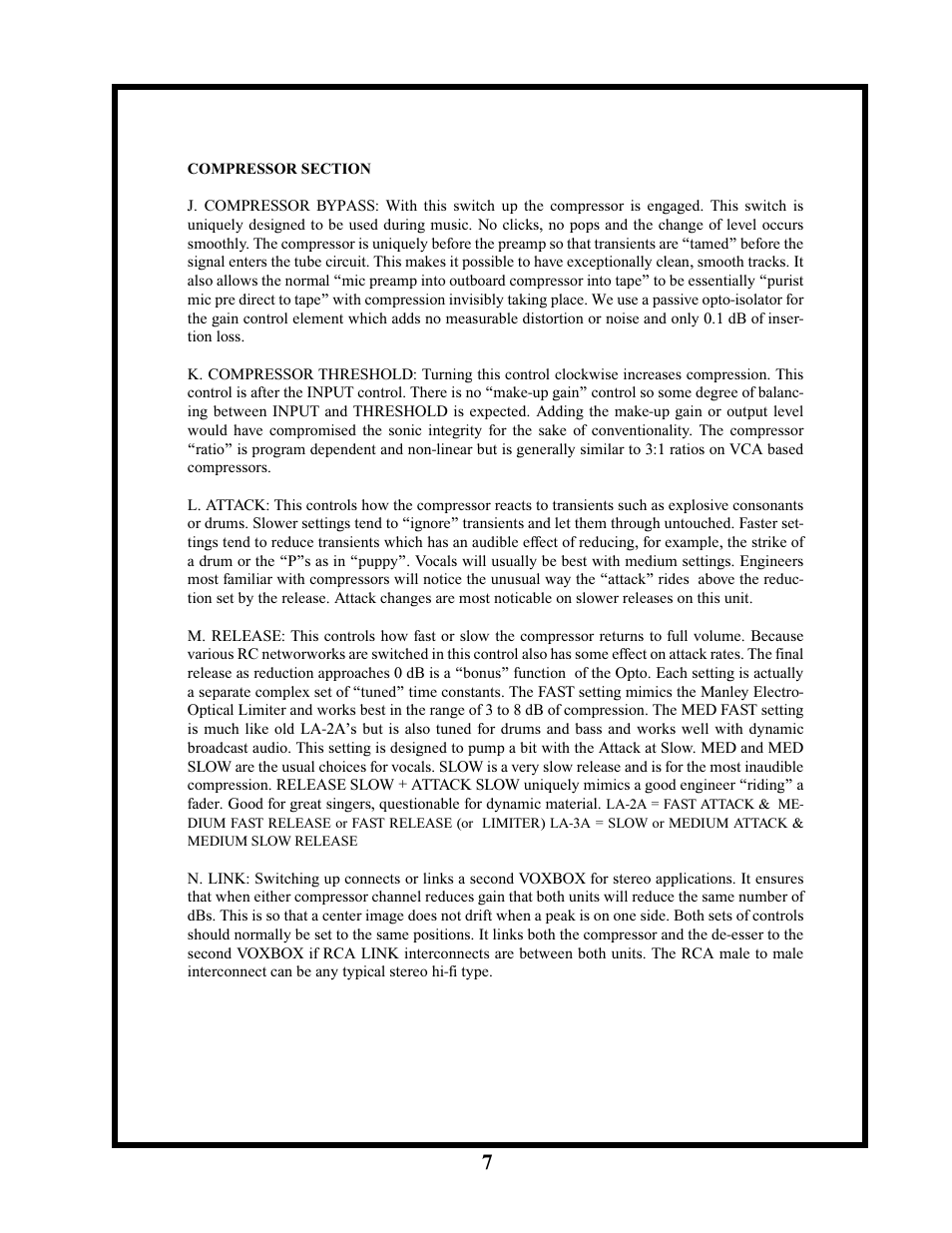 Manley VOXBOX - MVBXA 4/2003 User Manual | Page 7 / 26