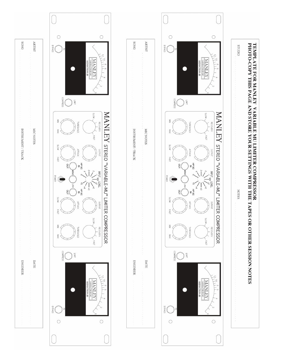 Manley STEREO VARIABLE MU LIMITER / COMPRESSOR - 3/2004 User Manual | Page 17 / 18