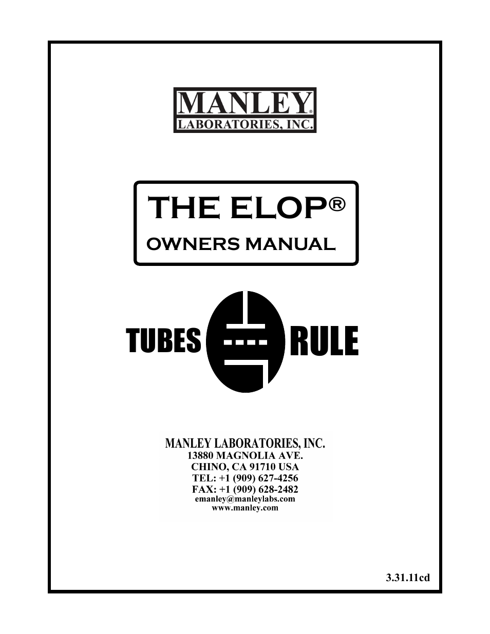 Manley ELOP User Manual | 14 pages