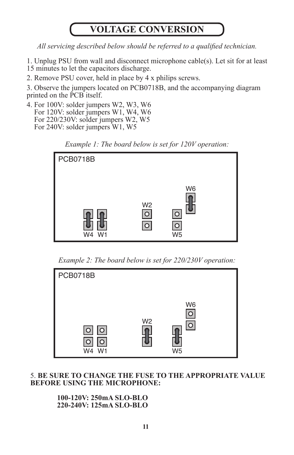 Voltage conversion | Manley REFERENCE MICROPHONES - 2010 - present User Manual | Page 11 / 11