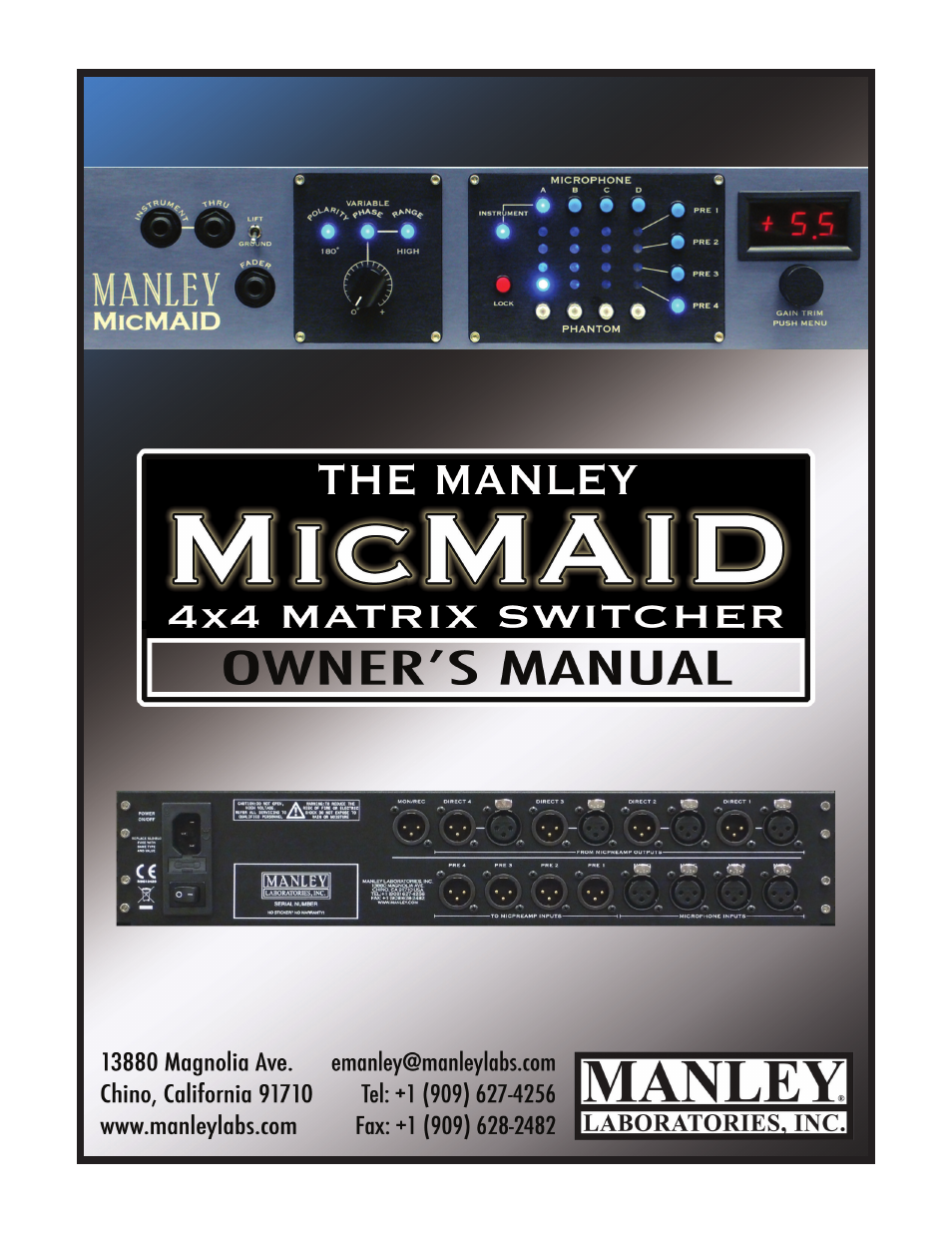 Manley MicMAID 4x4 Matrix-Switcher 10/2010 - present User Manual | 12 pages