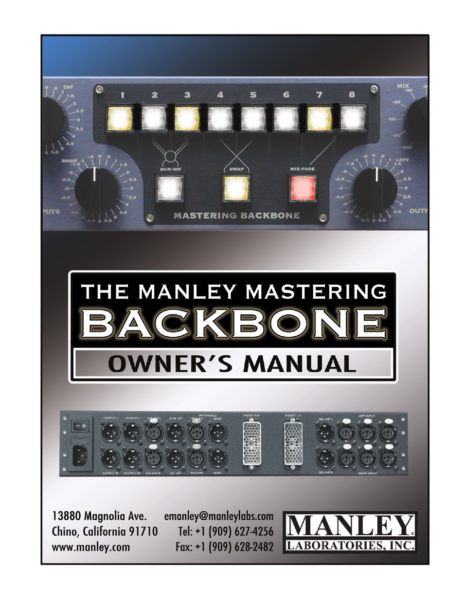 Manley BACKBONE Mastering Insert Switcher 2003 - present User Manual | 26 pages