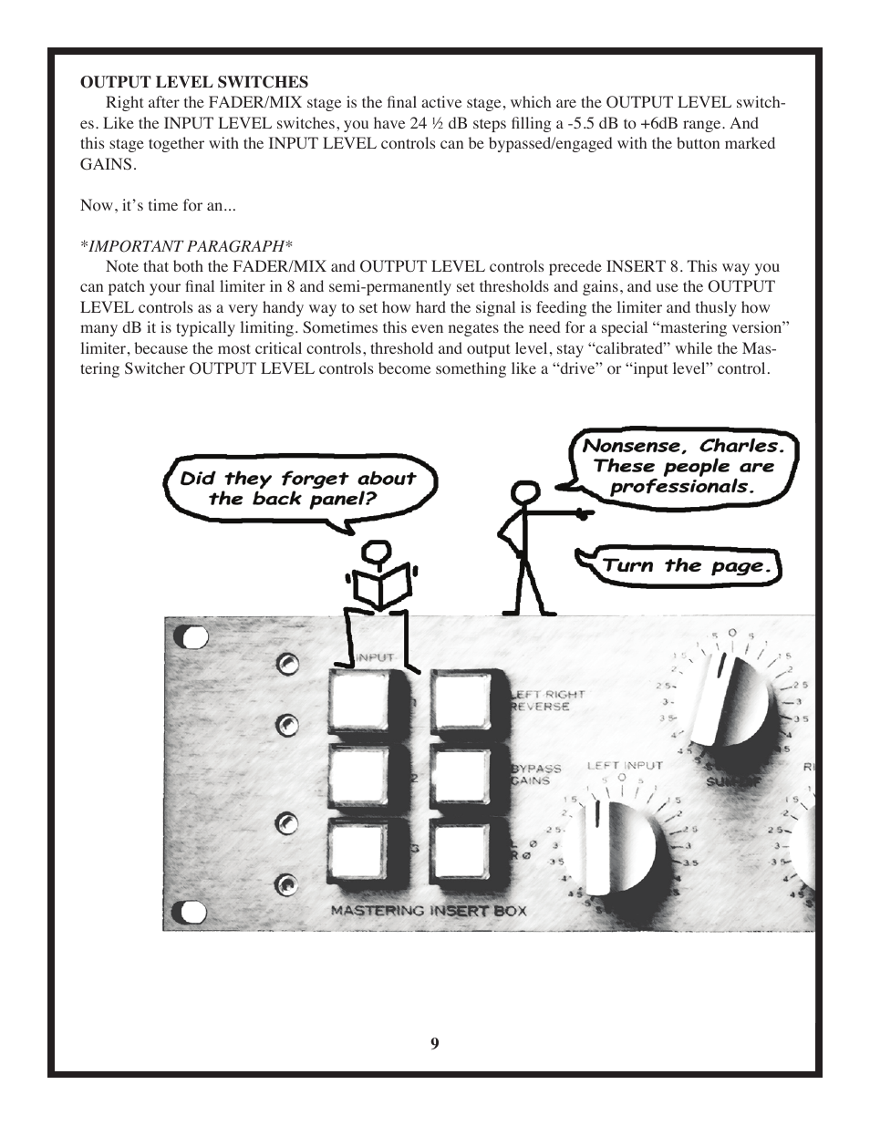 Manley BACKBONE Mastering Insert Switcher 2003 - present User Manual | Page 9 / 26