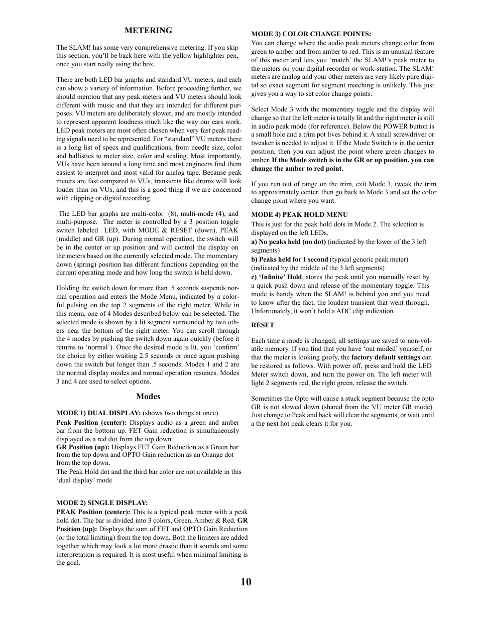 Manley SLAM! User Manual | Page 10 / 29