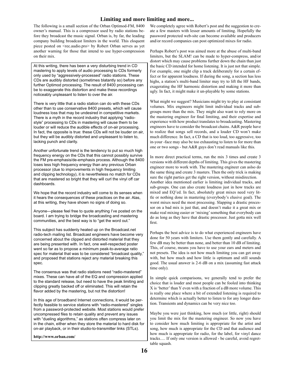 Limiting and more limiting and more | Manley SLAM! User Manual | Page 16 / 29