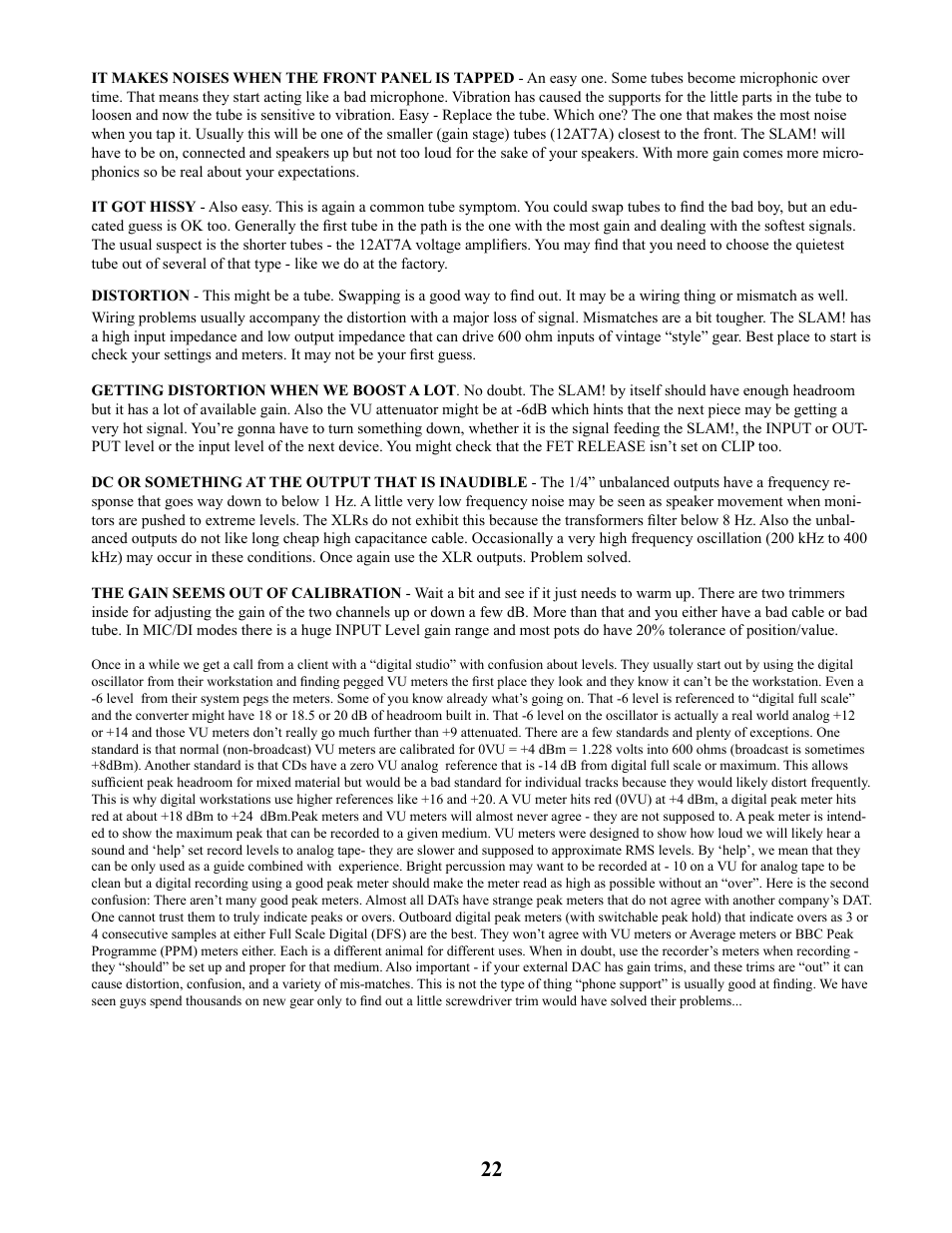 Manley SLAM! User Manual | Page 22 / 29