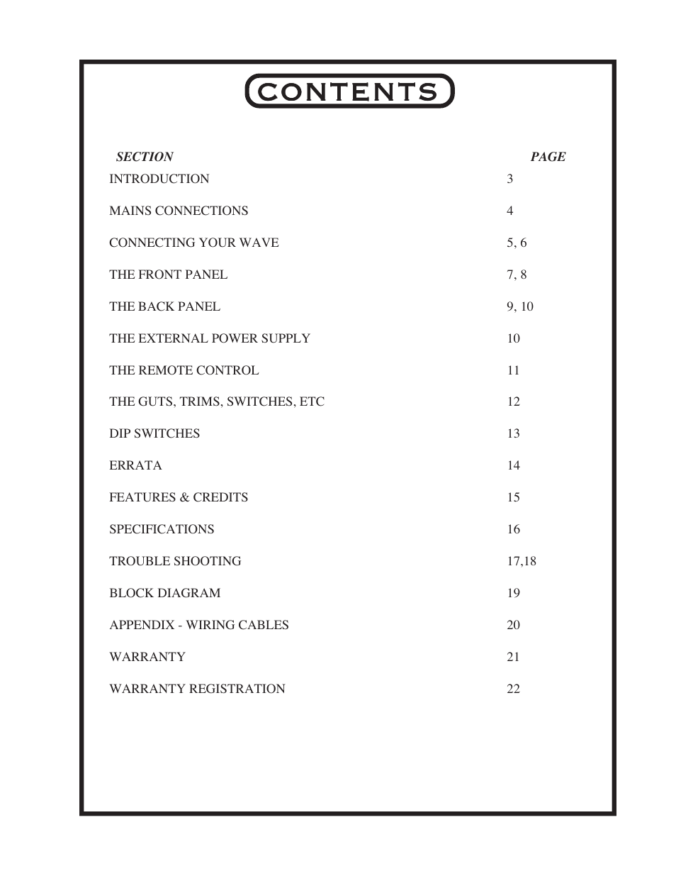 Manley The WAVE DAC/Preamp 24/96 Version Serial Code WAVE016-present 2002 - present User Manual | Page 2 / 22