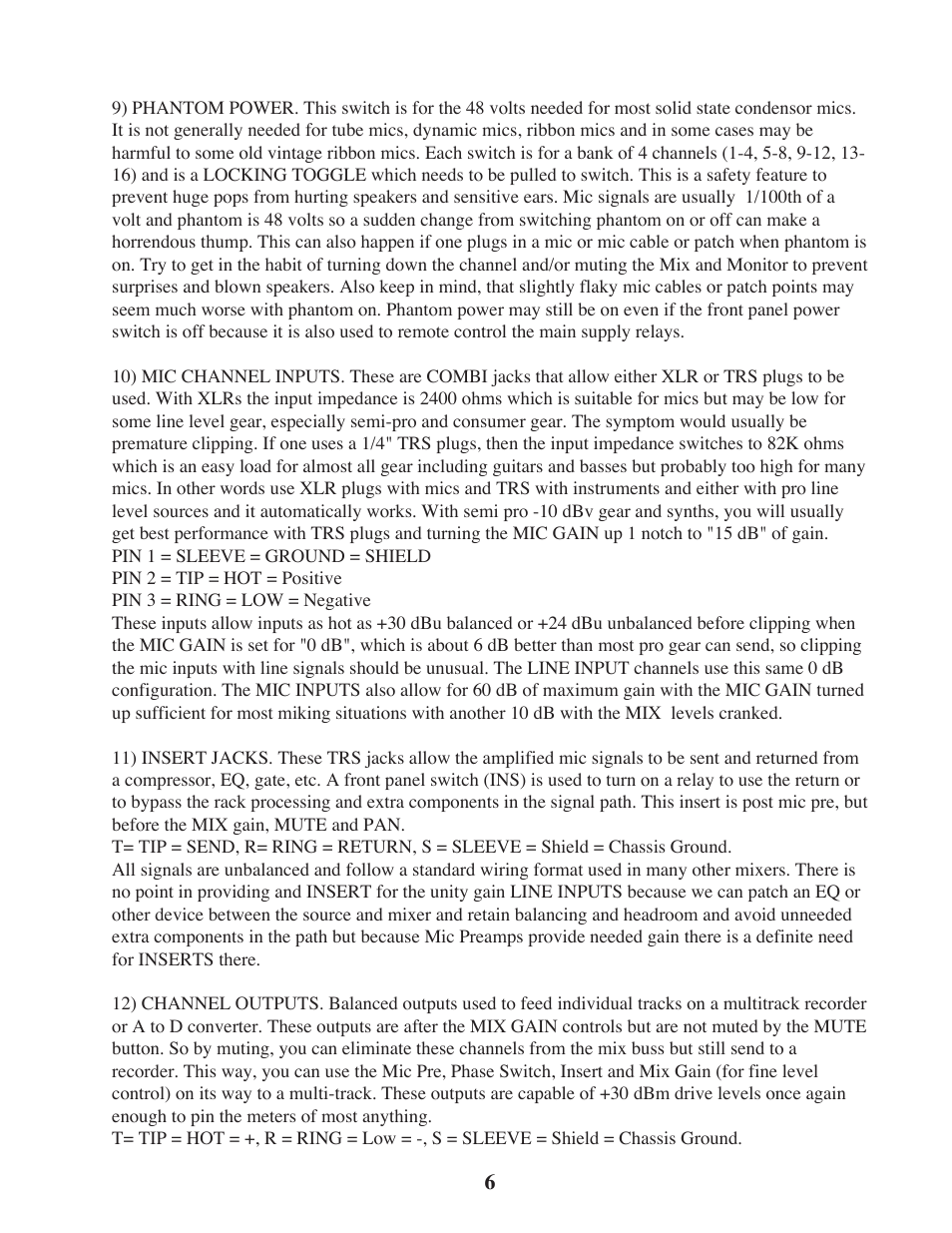 Manley 16 x 2 TUBE MIXER 2002 - present above 106 User Manual | Page 6 / 22