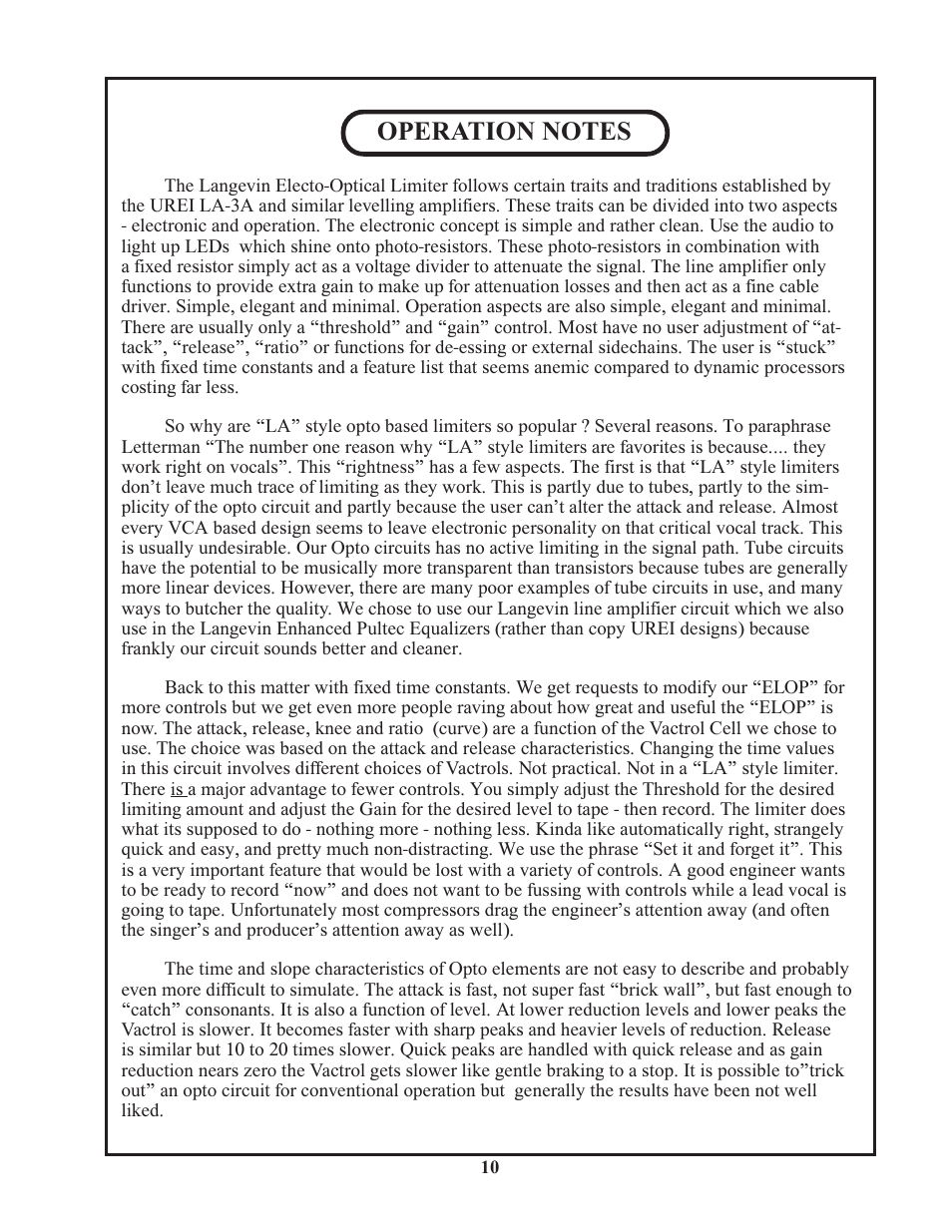 Manley Langevin Dual Vocal Combo 1999 - 4/2001 LDVC000 - LDVC178 User Manual | Page 10 / 20