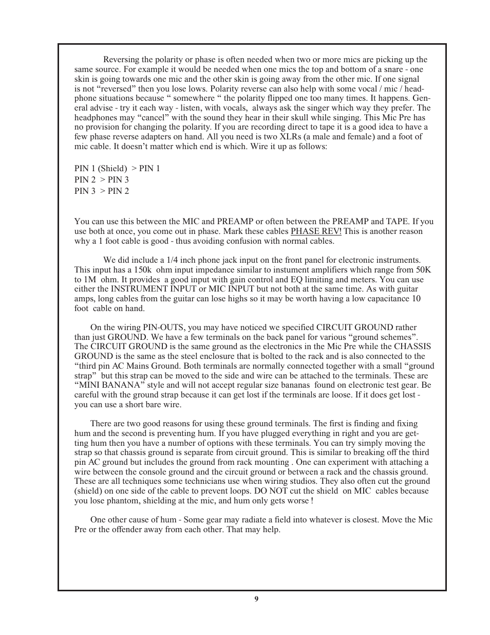 Manley Langevin Dual Vocal Combo 1999 - 4/2001 LDVC000 - LDVC178 User Manual | Page 9 / 20