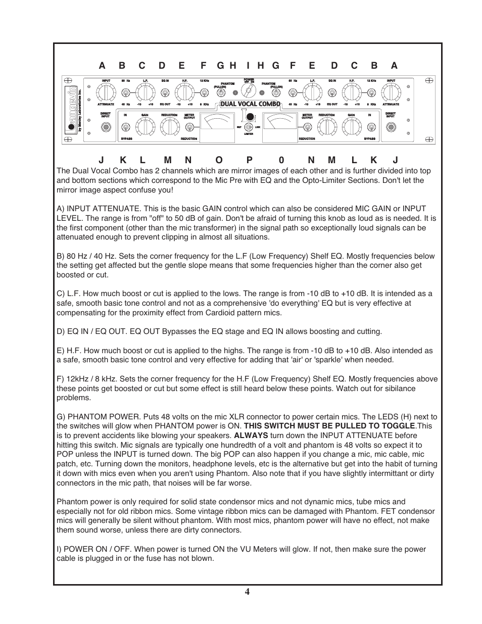 Dual vocal combo | Manley Langevin Dual Vocal Combo 4/2001 - present LDVCP179 and up User Manual | Page 4 / 22