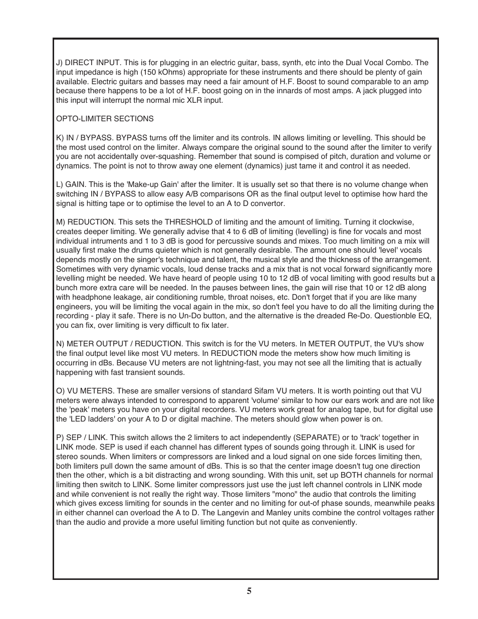 Manley Langevin Dual Vocal Combo 4/2001 - present LDVCP179 and up User Manual | Page 5 / 22
