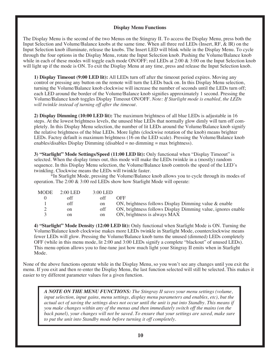 Manley Stingray II User Manual | Page 10 / 20