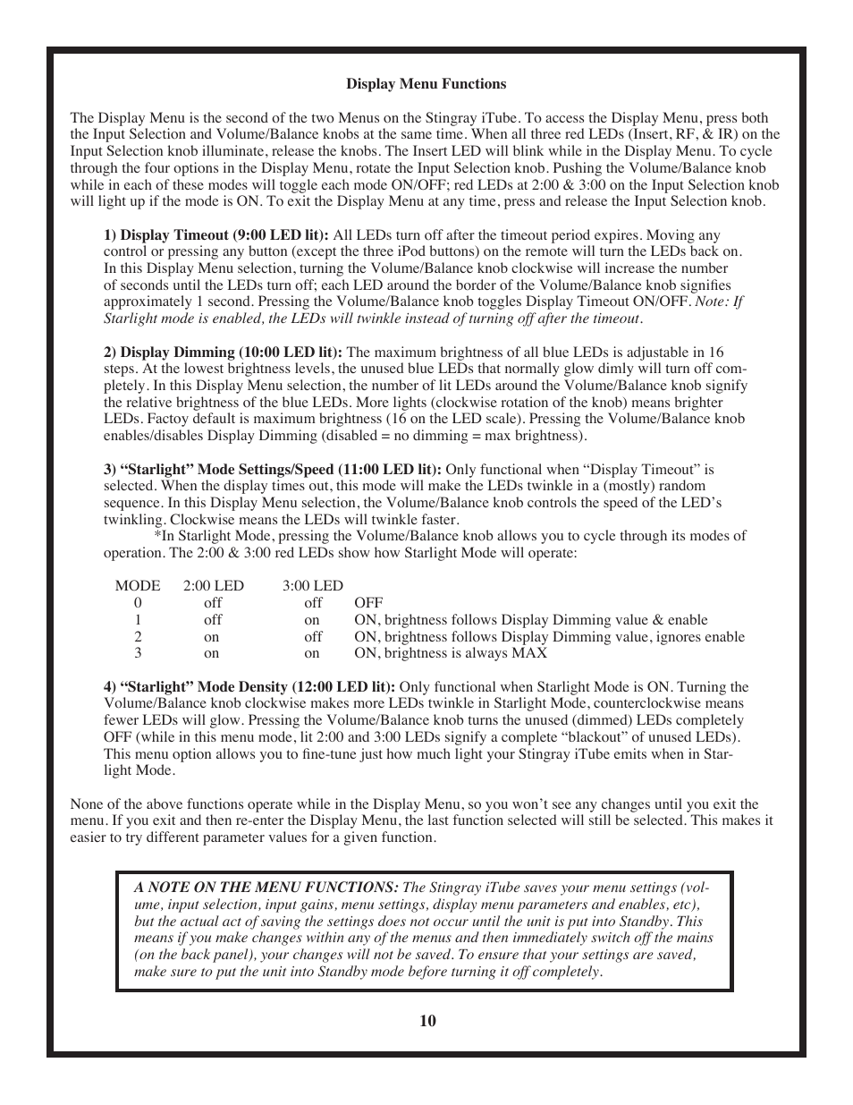 Manley Stingray iTube User Manual | Page 10 / 20