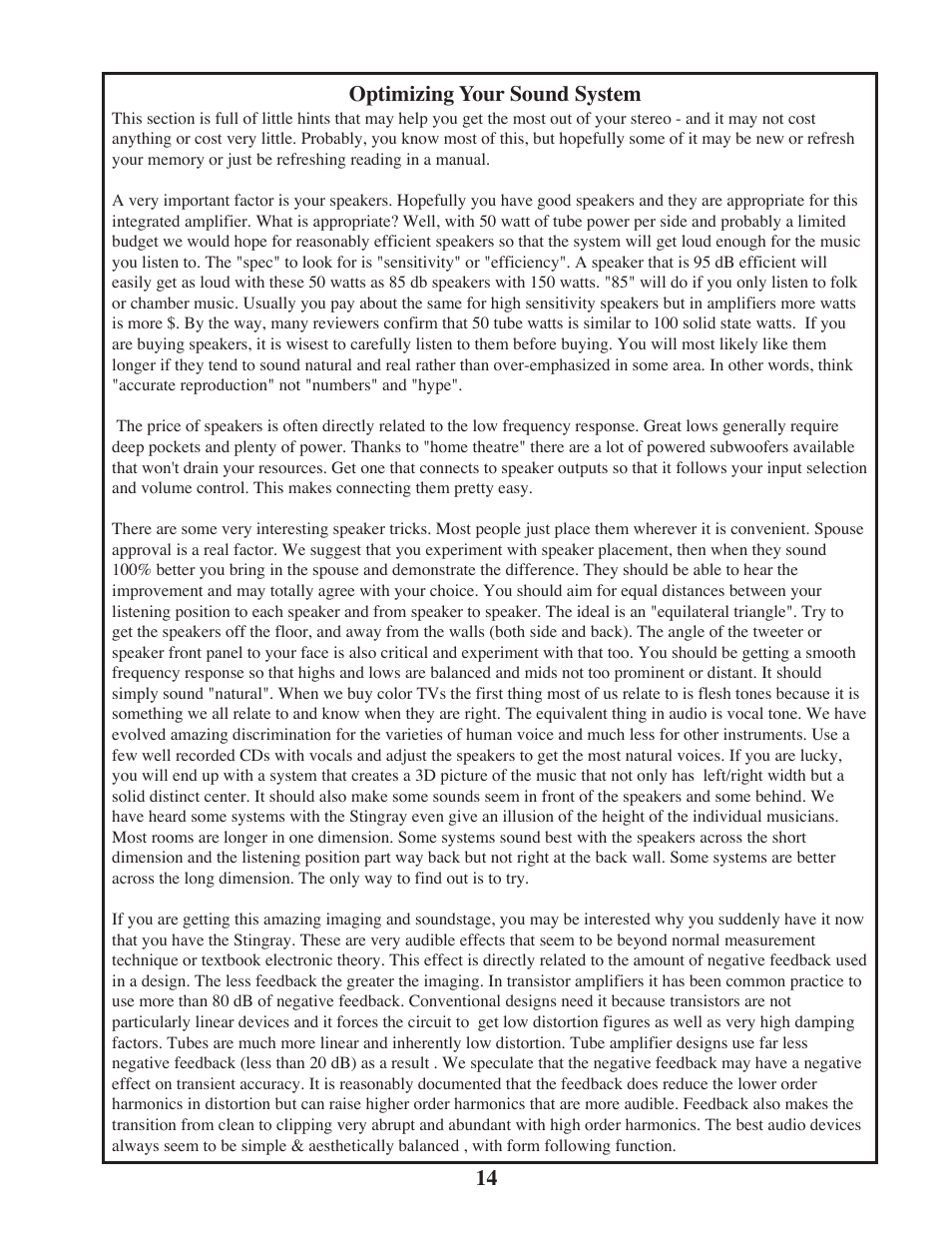 Manley STINGRAY original version rev.2 6/2005 - 9/2009 MSTX User Manual | Page 14 / 22