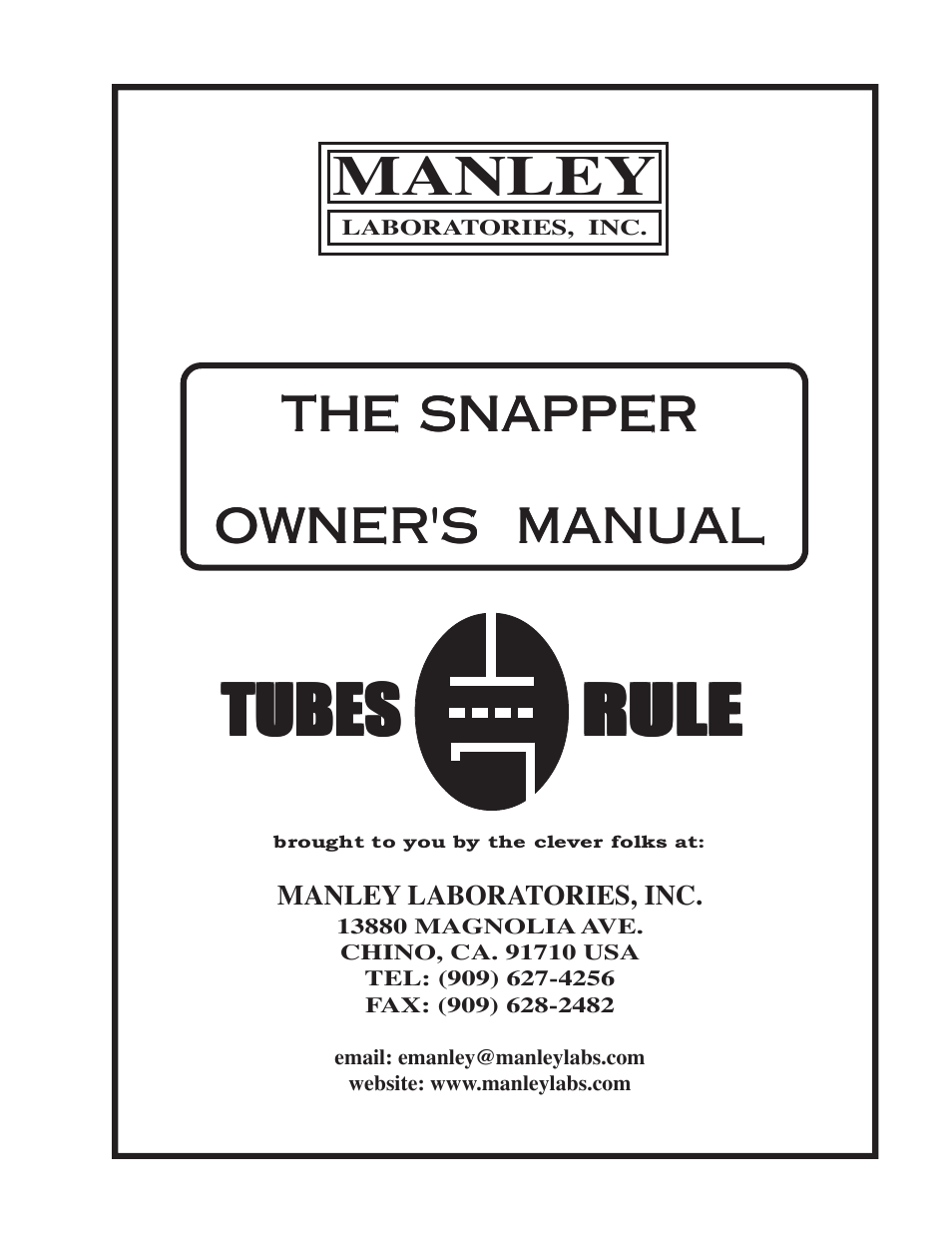Manley SNAPPER User Manual | 16 pages