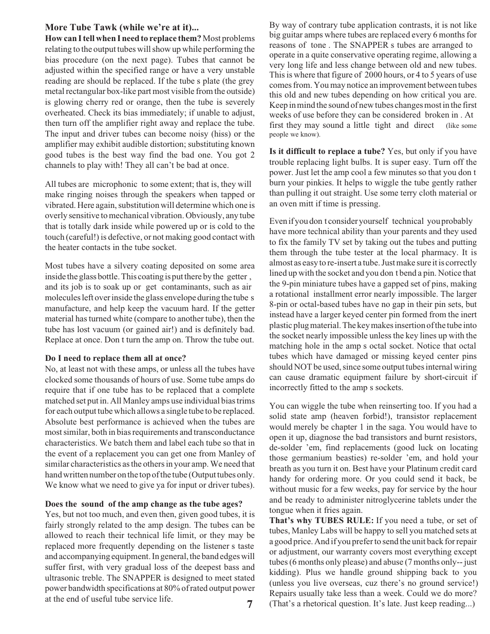 Manley SNAPPER User Manual | Page 7 / 16