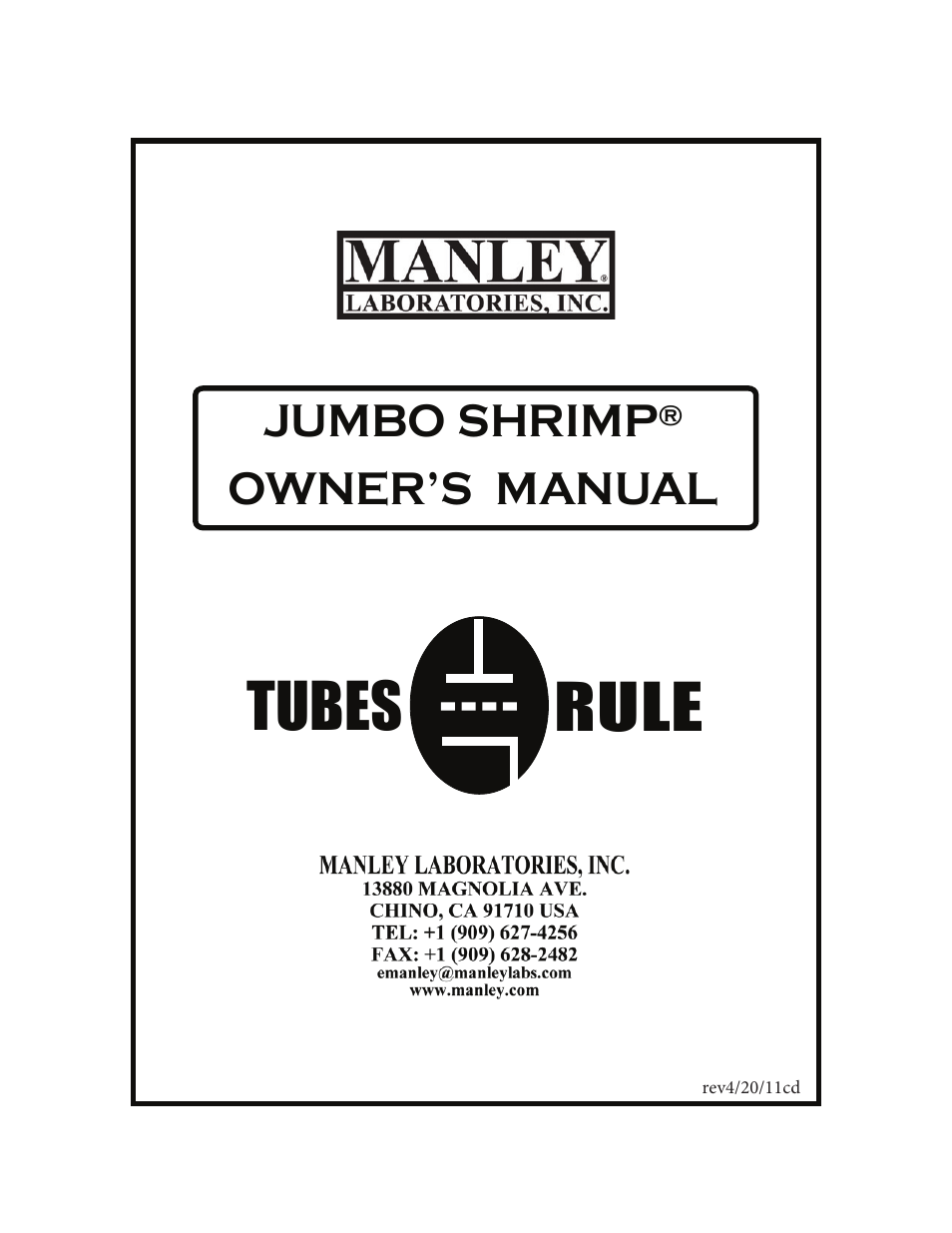 Manley JUMBO SHRIMP User Manual | 19 pages