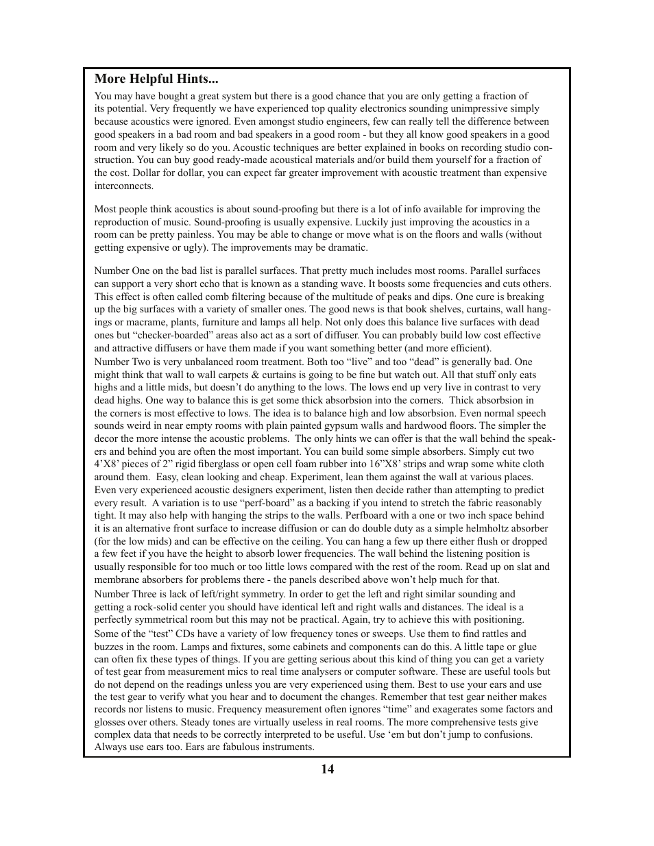 More helpful hints | Manley JUMBO SHRIMP User Manual | Page 14 / 19