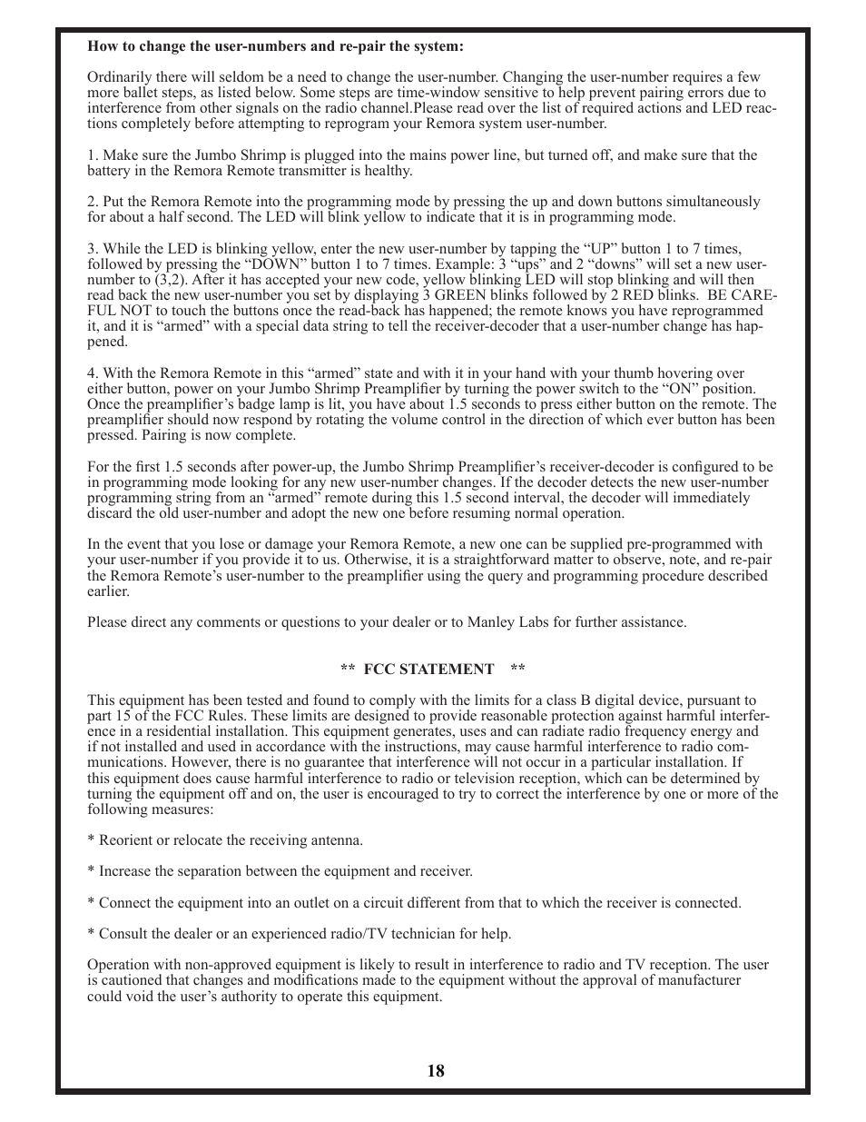 Manley JUMBO SHRIMP User Manual | Page 18 / 19