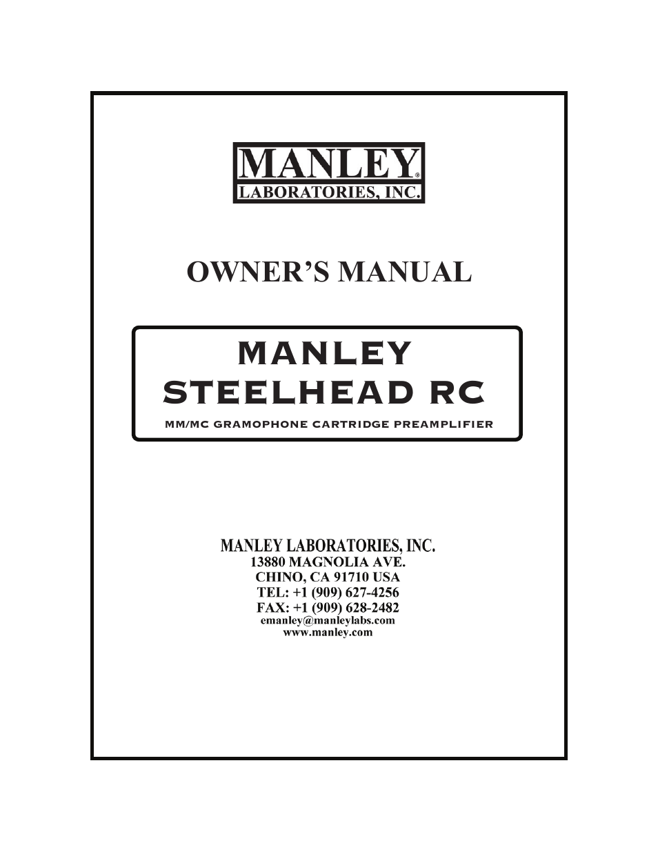 Manley STEELHEAD RC User Manual | 19 pages