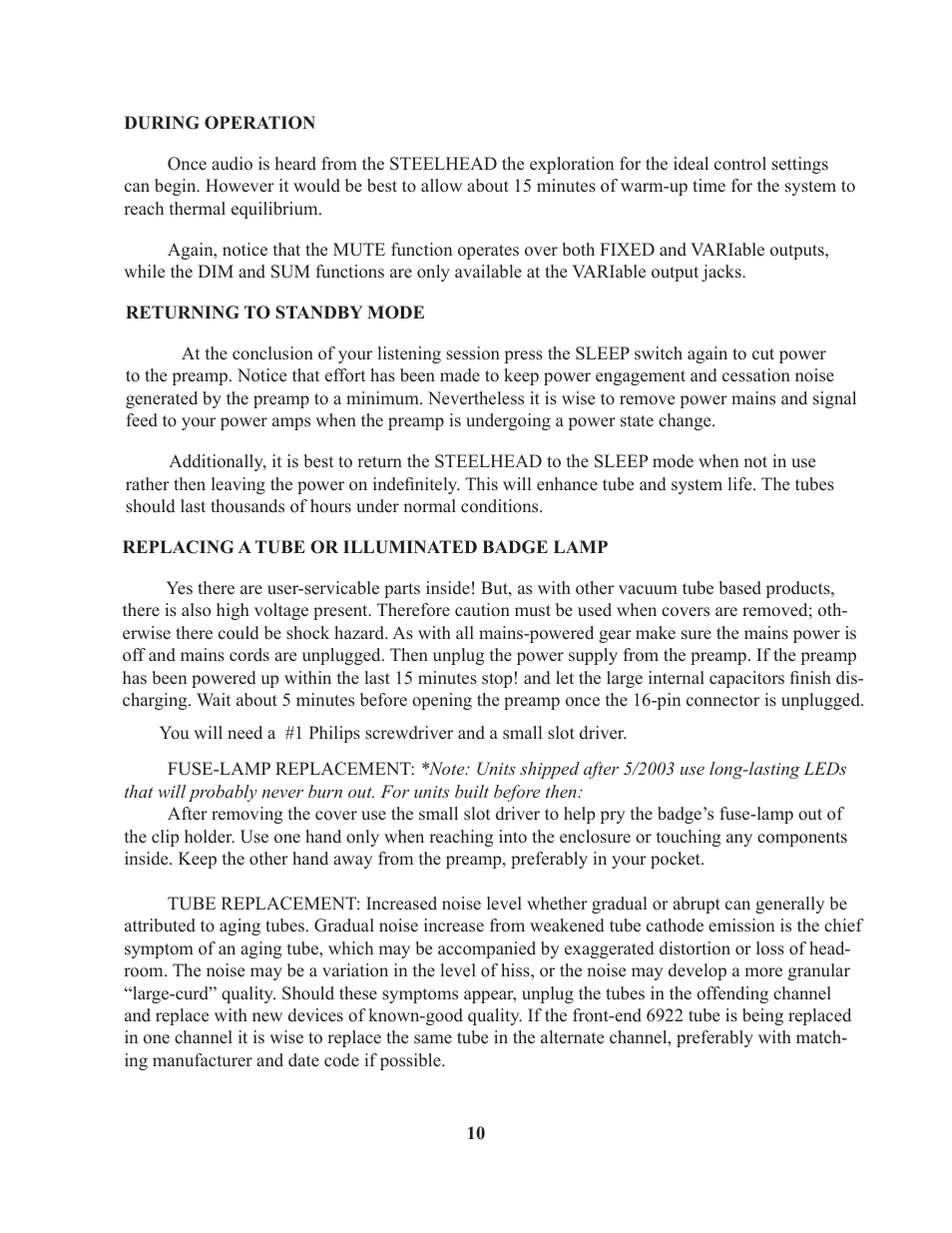 Manley STEELHEAD RC User Manual | Page 10 / 19