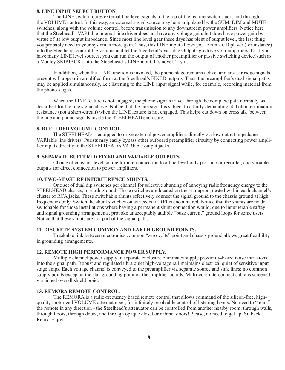 Manley STEELHEAD RC User Manual | Page 8 / 19