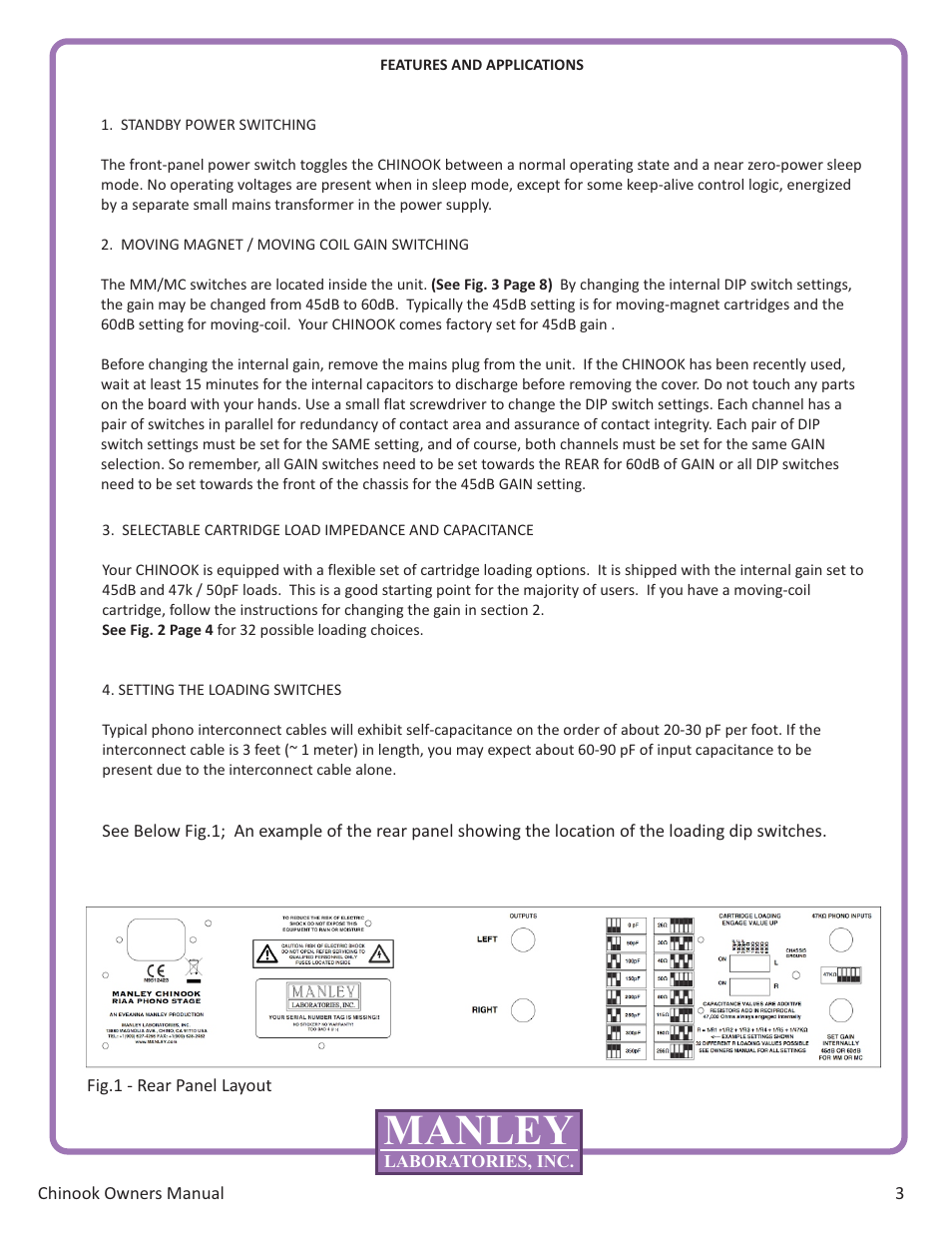 Manley | Manley MOVING COIL & MOVING MAGNET PHONOGRAPH PREAMPILFIER User Manual | Page 5 / 13
