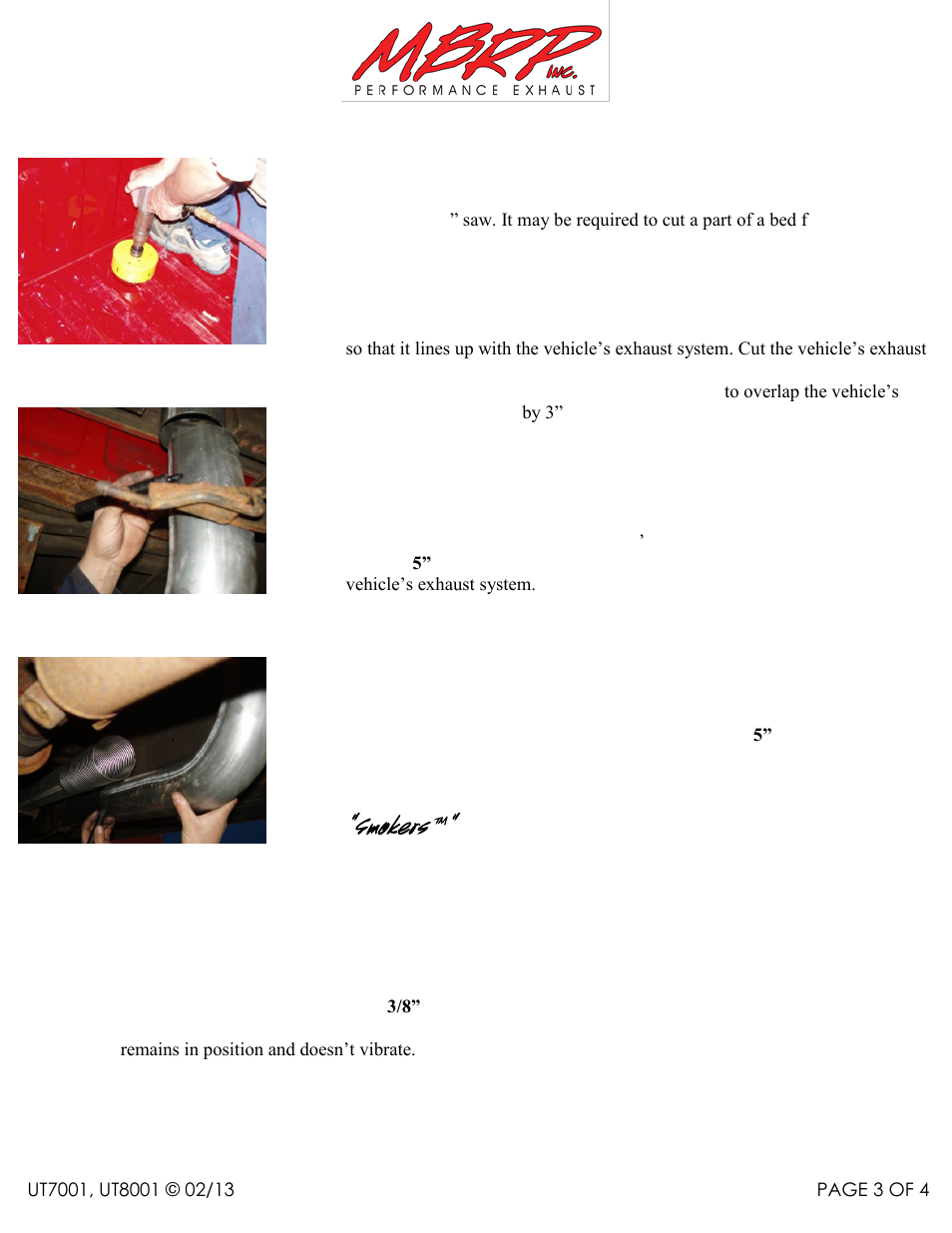 Smokers | MBRP UT7001 User Manual | Page 3 / 4