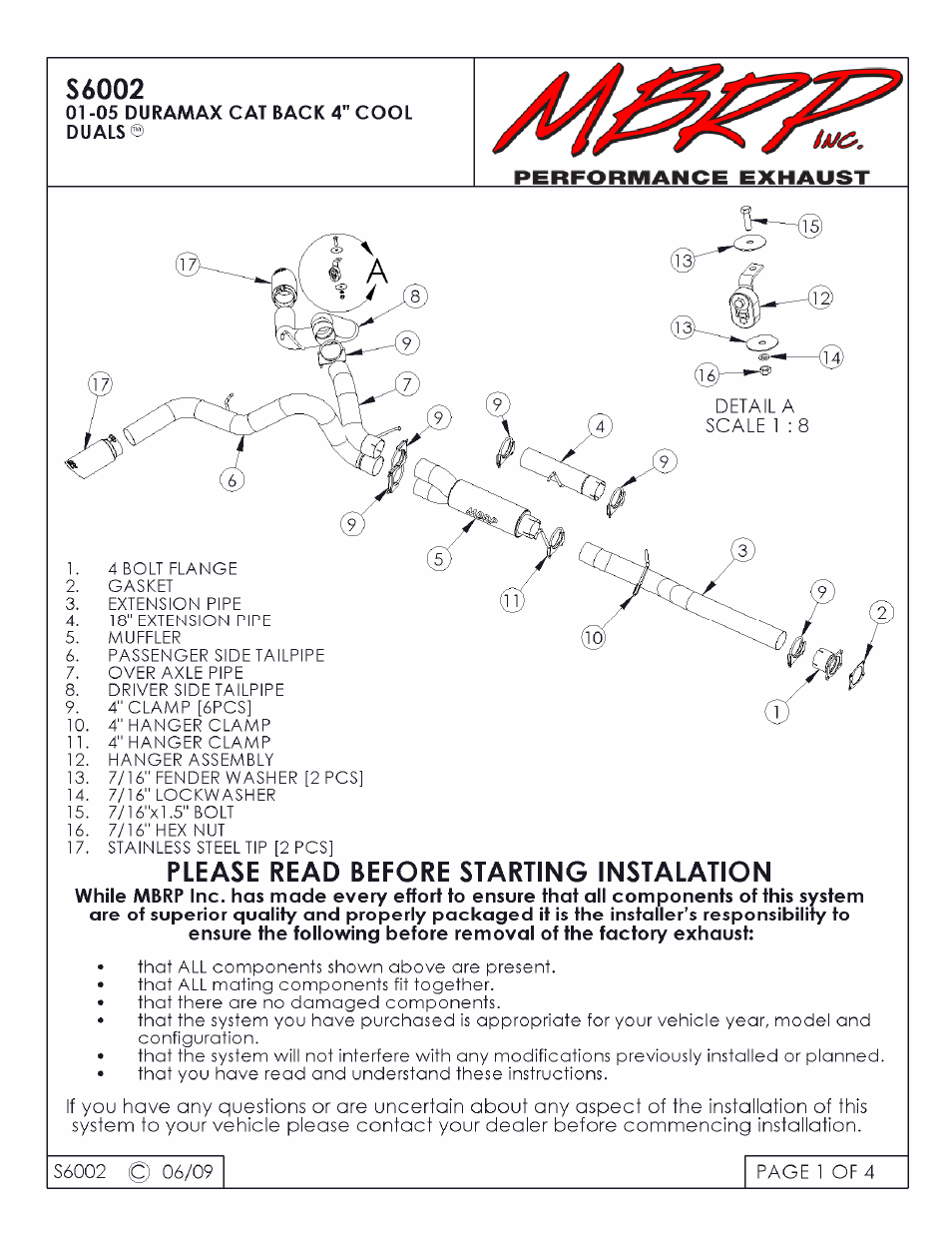 MBRP S6002 User Manual | 4 pages