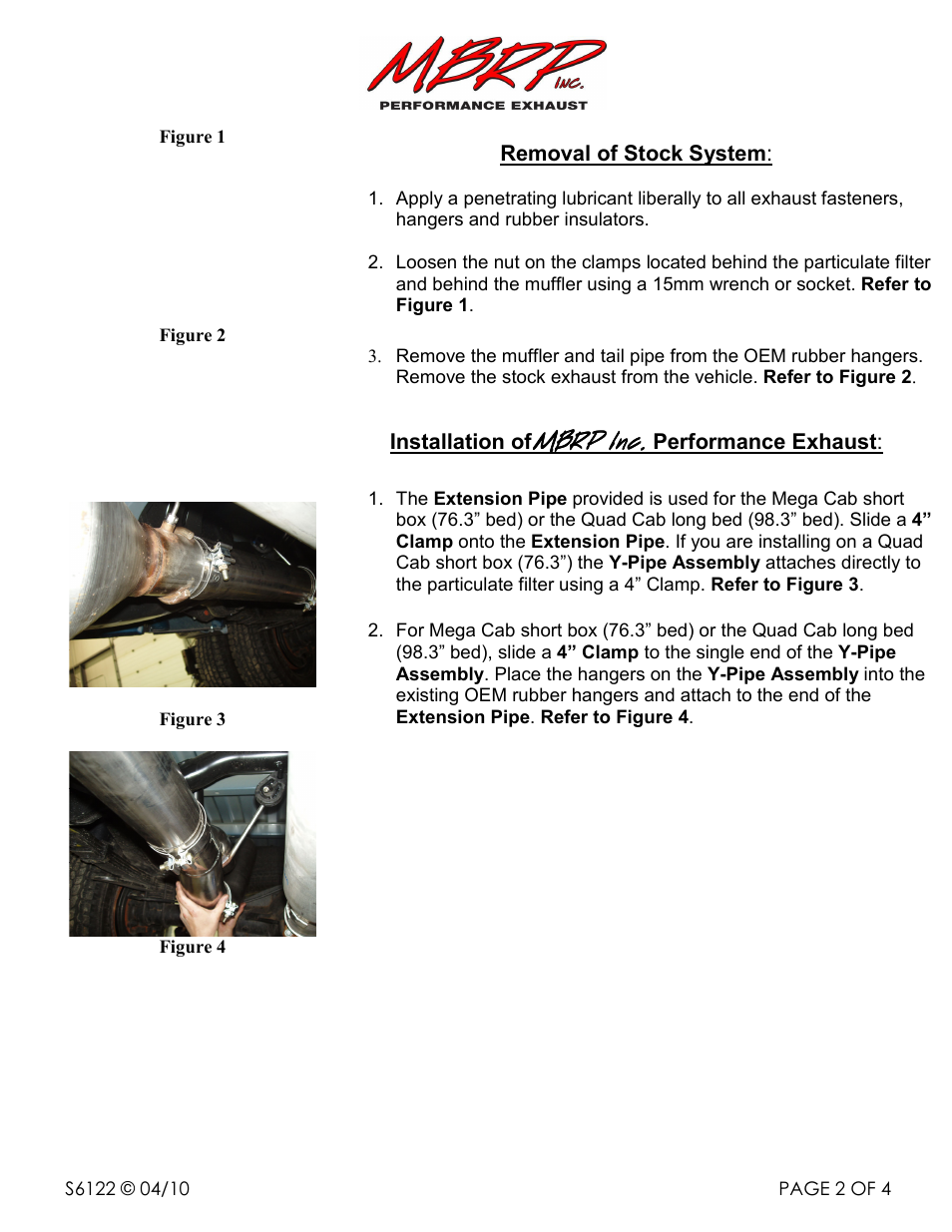 Mbrp inc | MBRP S6122 User Manual | Page 2 / 4