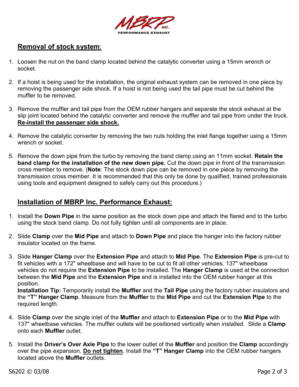 MBRP S6202 User Manual | Page 2 / 3