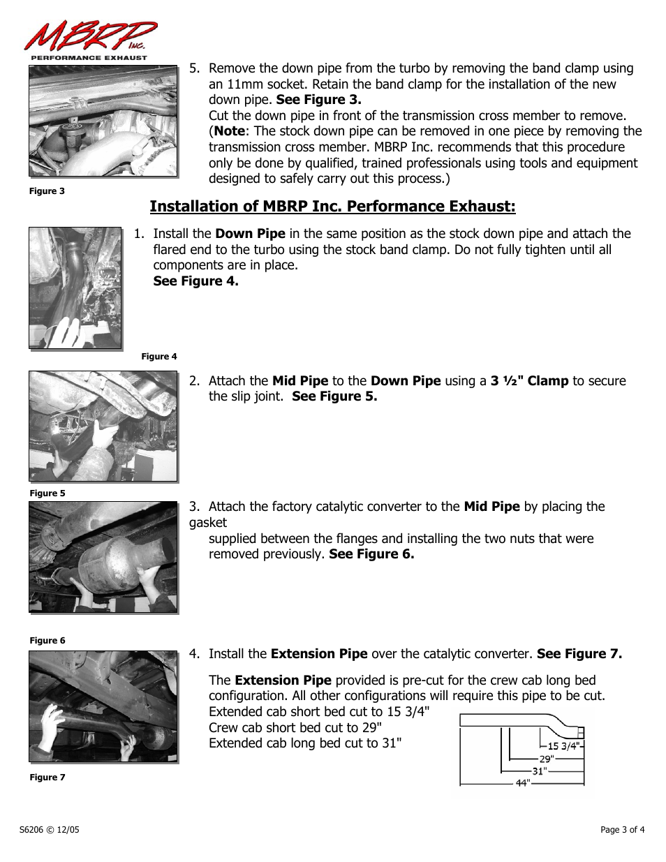 Installation of mbrp inc. performance exhaust | MBRP S6206 User Manual | Page 3 / 4