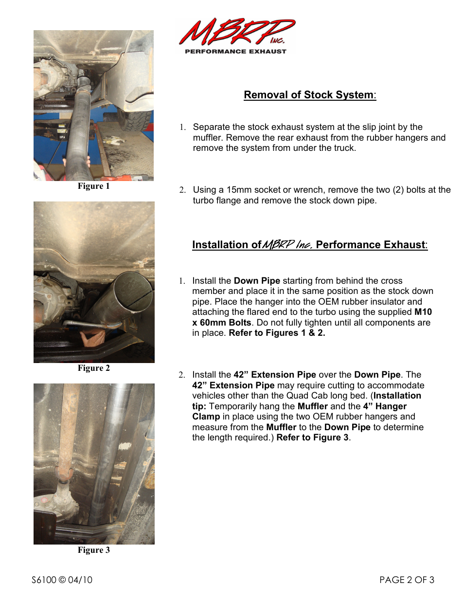 Mbrp inc | MBRP S6100 User Manual | Page 2 / 3