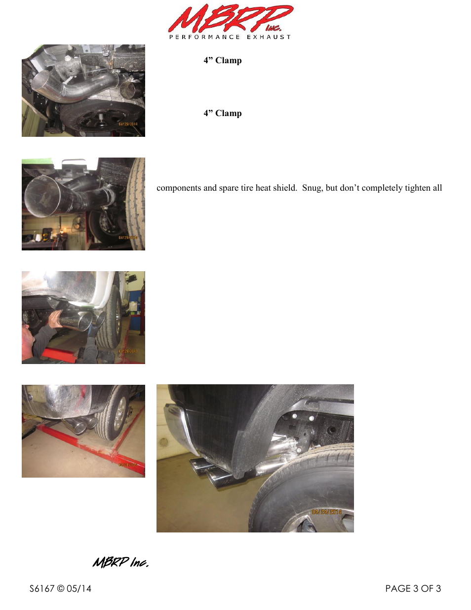 Mbrp inc | MBRP S6167 User Manual | Page 3 / 3